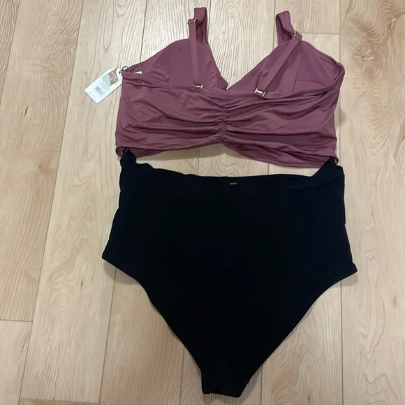 Everyday Sunday The Wrap Cutout One-Piece Swimsuit, Tulipwood, sz 3X - Picture 6 of 15